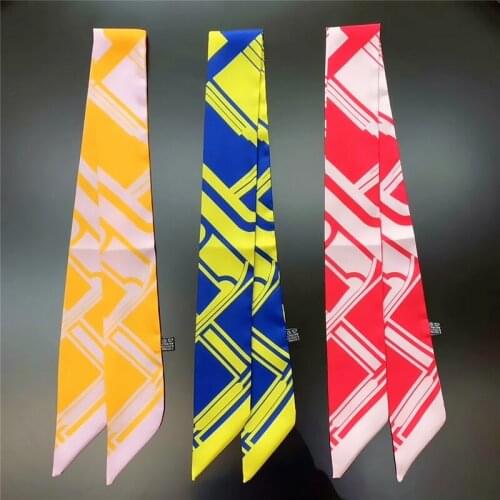 Designer scarf women luxury tied handbag handle ribbon beach scarf fashion ladies turban headband hairband MQ60