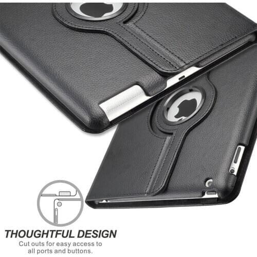 Flip PU Leather Cover For iPad Mini 1 2 3 360 Degrees Rotating Case Stand Holder Cases Smart Tablet Case A1489 A148 A1599 A1491