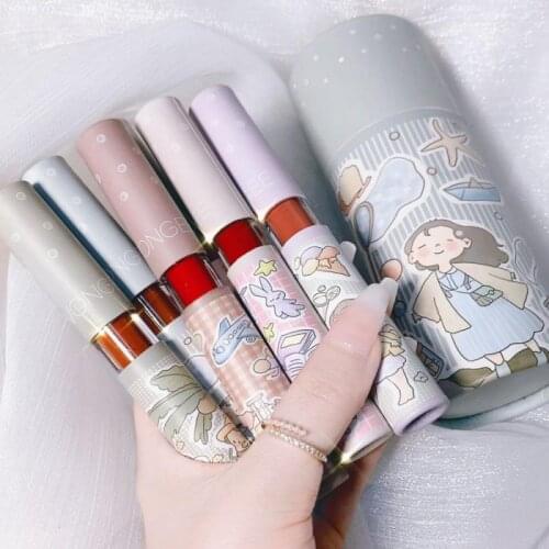 Full Colors 5/6pcs Lip Glaze Set Matte Velvet Non-stick Cup Non-Fading Long Lasting Lipstick Lip Glaze Makeup Set Cosmetic TSLM1