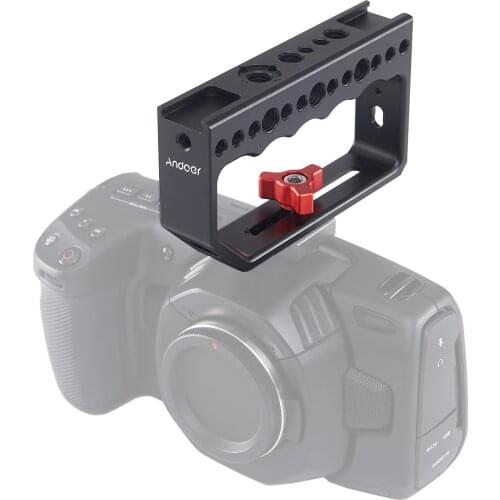 Andoer Camera Top Handle Grip Cheese Handle with Cold Shoe Mount Video Stabilizing Rig for Camera Cage Light Microphone DSLR