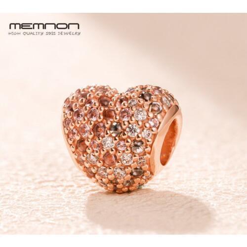 2019 Spring collection 925 Sterling Silver with rose Gleaming Ladybird Heart Charms for jewelry making Fit beads Bracelets DIY