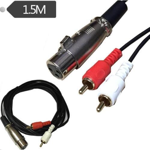 Red whited 2 RCA male to XLR Female Stereo audio speaker amp Y cable 1.5m