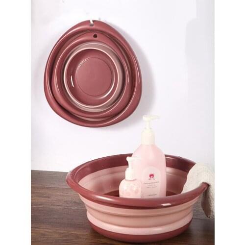 Creative Plastic Folding Basins Portable Fruit & Vegetable Cleaning Basin Foldable Bathroom Kitchen Travel Folding Wash Basin