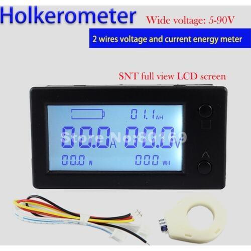 DC5-90V 50A100A 200A 400A LCD Hall Effect Coulometer Current Voltage Power Electric Energy Meter For Electric Vehicle Automotive
