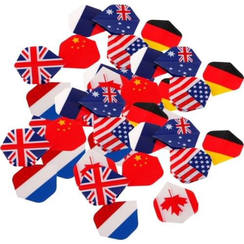 MagiDeal 40 Pieces Durable Extra Strong Standard Dart Flights Professional Darts Accessories - Multicolor - Flag Design