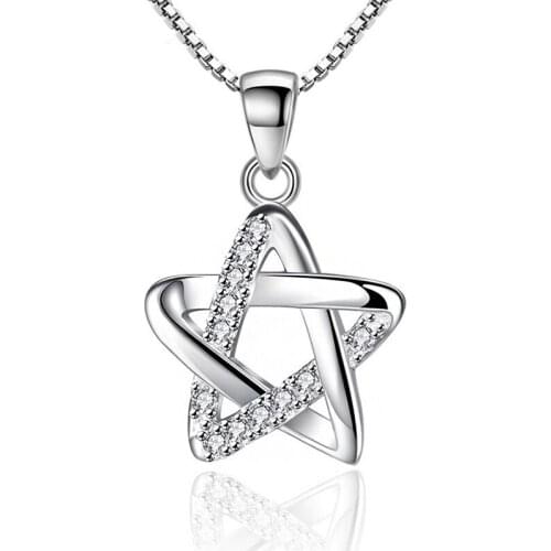 Tiny Hollow Star Zirconia Pendant Necklaces Choker Fashion Silver Color Female Necklaces Party Jewelry Gift for Women Girls