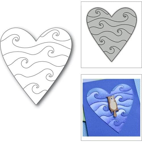 New Fancy Waves Heart Shape 2020 Metal Cutting Dies for DIY Scrapbooking and Card Making Decorative Embossing Craft No Stamps