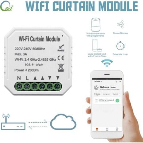 Intelligent Life WiFi Curtain Switch Module for Roller Shutter Electric Motor Compatible with Alexa Google Home