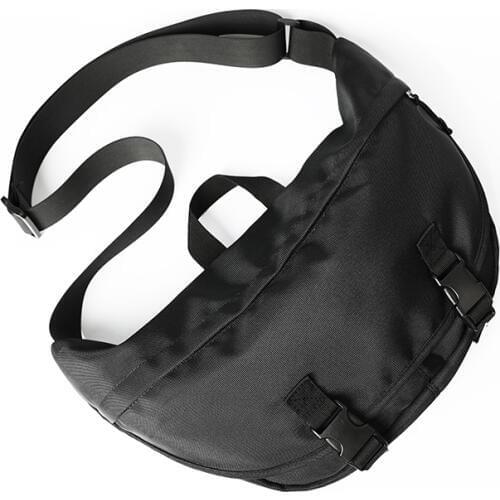 Pure Black Hobos Men Hiphop Crossbody Bag Boys Hip Hop Street Bicycle Messenger Bags Teenager Sports Shoulder Bag Waterproof