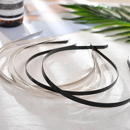 5pcs/lot 3/5/6/7mm Hair Head Hoop Stainless Steel Band Blank Bands For Headwear Making Flat Base Setting Fit DIY Hair Jewelry