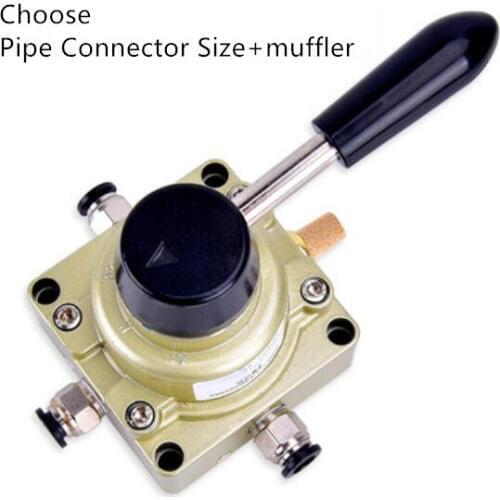 Pneumatic Hand Switch Valve HV-02 HV-03 HV-04 Hand Rotary Valve 3 Position 4 way