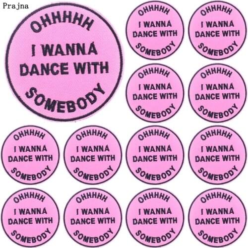 Prajna 10 PCS Round Letter Badges Embroidered Patches On Clothes Cartoon Letter Applique Iron On Patches For Clothing Stickers