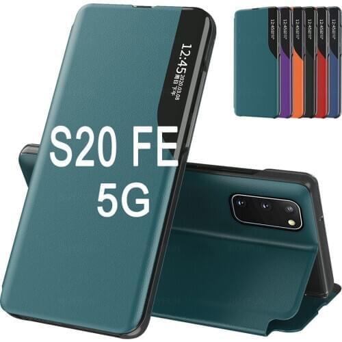 Luxury Leather Smart Window View Flip Magnet Case for Samsung S20 FE 5G S20 Plus Cover Magnetic Full Body Case for Galaxy S20 FE