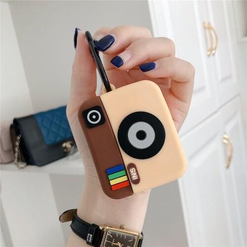 Cute Camera Soft Silicone Cases for Airpods 1/2 Protective Bluetooth Wireless Earphone Cover for Air Pods 2 Charging Box Bags