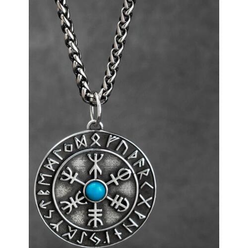 Nordic mythology Viking rune Silver necklace the sterling silver pendant for Men hippop street culture mygrillz