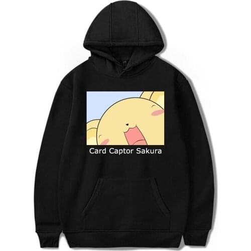 Japan Anime Sakura Card Captor Hoodie Female Hip Hop Sweatshirt Harajuku Thin Velvet Warm Top Printed Hooded Tracksuit Coat Male
