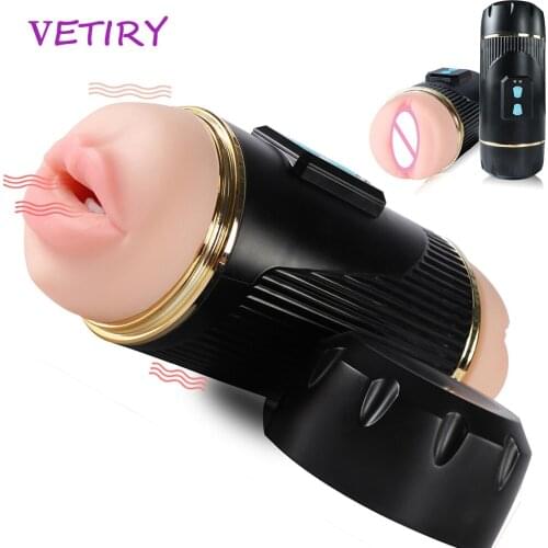 Vibrator Male Masturbation Cup Realistic Vagina Oral Mouth Aircraft Pussy Deep Throat Adult Sex Toys for Men Male Masturbator