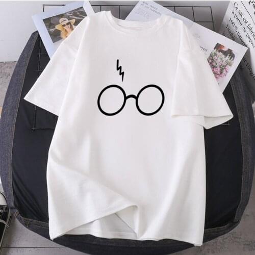 Hip Hop Summer New Clothing O-neck Printed Glasses Woman T-shirts Loose Female Tees Shirts Polyester Hip Hop Ladies Camisetas