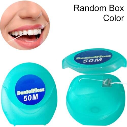 50m Boxed Dental Floss Ultra Fine Deep Cleaning Teeth Prevent Gingivitis Dental Floss Mint Flavor Hilo Dental Irrigation