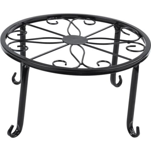 12-inch heavy pot plant stand, set of 2, art forged pot Trivet, solid iron pot holder, decorative garden pot holder, black