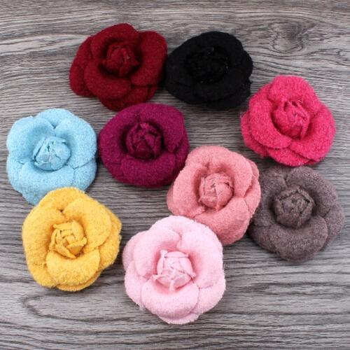 120pcs/lot 5.5cm 9colors Newborn Wool Felt Rose Flower For Girls Apparel/Hair Accessories Handmade Fabric Flowers For Headbands