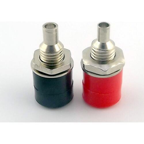 2pcs Amplifier Terminal 4mm Banana Female Plug Binding Post Panel Mount Adapter Nickel Plated Connector Red/Black