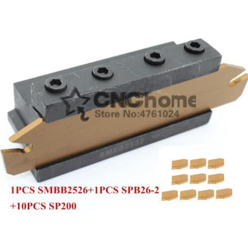 25mm petiole SPB26-2 1pcs+SMBB2526 1pcs+ SP200 NC3020/NC3030 10pcs=12pcs/set NC3020/NC3030 Machining steel CNC lathe tool