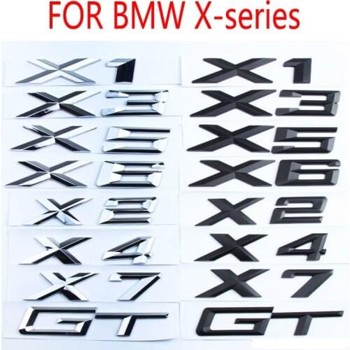 3D Car Trunk Badge Words Logo Sticker For BMW GT X1 E84 F48 X2 F39 X3 E83 F25 X4 F26 X5 E53 E70 F15 X6 E71 F16 X7 G07 Z4 E85 E89
