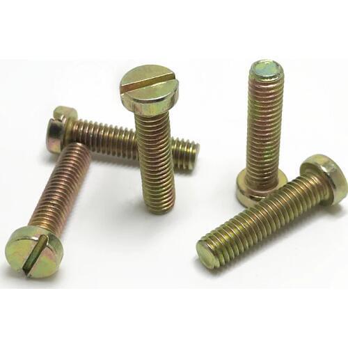 5pcs M8 carbon steel color zinc slotted head screw high quality bolt High brightness screws bolts 20mm-35mm length