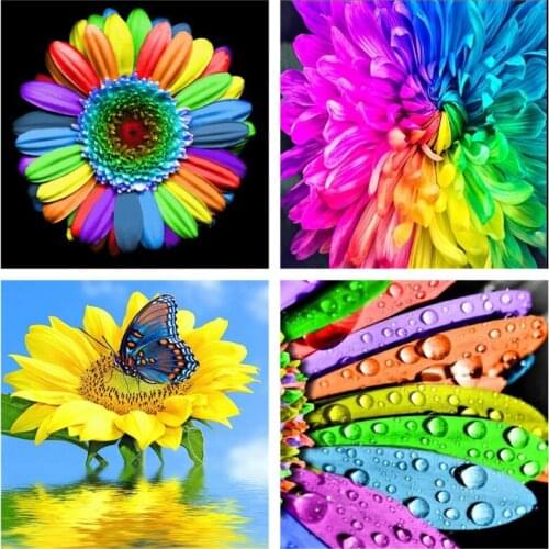 5d DIY Diamond Painting Colorful Sunflower Wall Decor Diamond Embroidery Mosaic Cross Stitch Kits Personalized Creativity Gift