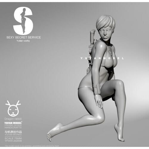 75MM Resin Figure Kits Agent beauty self-assembled YFWW-201902