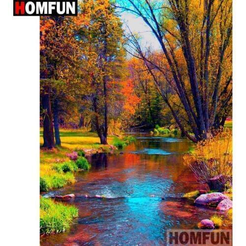 HOMFUN Full Square/Round Drill 5D DIY Diamond Painting "Tree scenery" 3D Embroidery Cross Stitch 5D Home Decor A15992