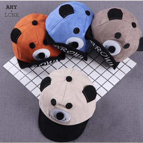New Spring Autumn Baby Baseball Cap Cartoon Bear Children Hats Infant Cotton Newborn Caps Baby Sun Hat Accessories 3-18M