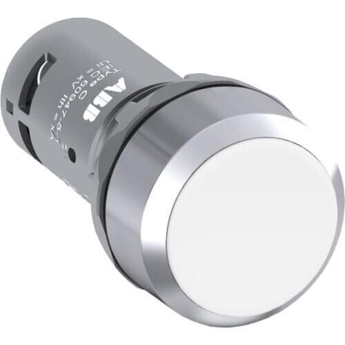 CP1-20W-10 10113816 Compact Pushbutton - Momentary - Flush - White - Non-illuminated - Chrome plastic Bezel - 1NO