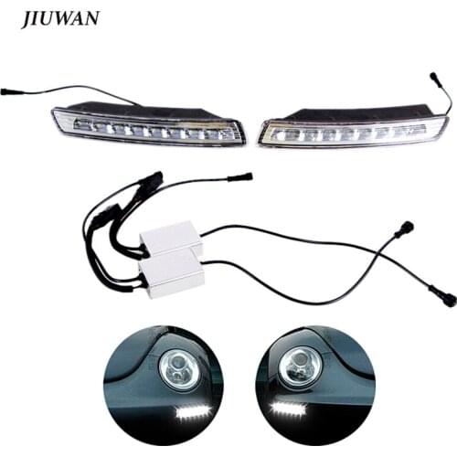 1 Pair Daytime Running Lights for Volkswagen Beetle 2006-2010 12V LED Emergency Warning Turn Signal Lamp Car Fog Light Parts