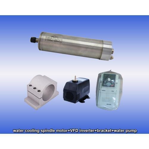 60000rpm 1.2kw 1.5hp ER11 water cooling spindle motor&SUNFAR 1.5KW 1phase 220v inverter&bracket&pump CNC kits