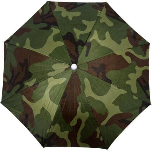 Elastic Headband Camouflage Pattern Sun Rain Umbrella Hat Cap for Fishing