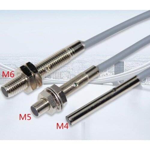 5PCS M4 M5 M6 Inductive Proximity Switch Sensor 3 Wire DC10-30V 500HZ 100mA Detecting Distance 1mm NPN/PNP