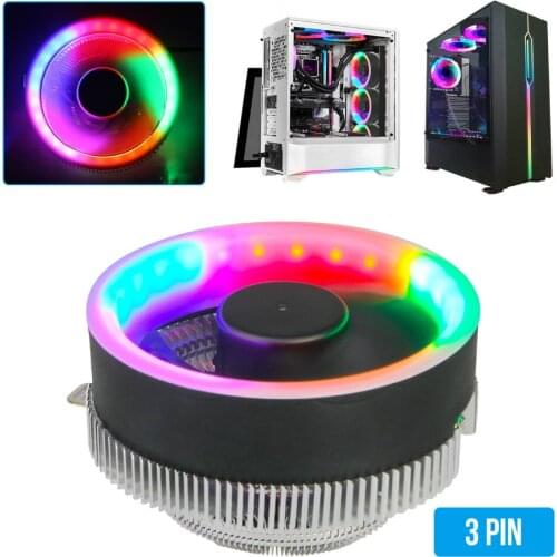 PC CPU Cooler Fan Heatsink LED Colorful Aperture CPU Cooling Fan Quiet Radiator For Intel 775/1156 for AMD AM2 AM2+ AM3 AM3