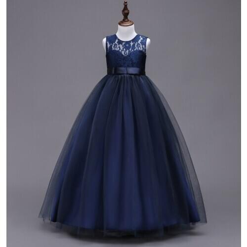 Sweet Floral Lace Flower Girl Dresses with Ruffle 2019 Sleeveless Ball Gown Tulle Ball Gown Fluffy Girls Dresses Communion Dress