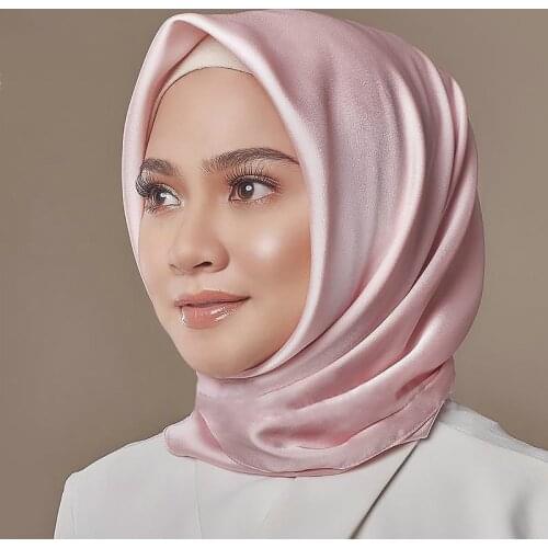 Fashion Silk Muslim Wrap Instant Hijab Women Scarf Shawl Headscarf Square Satin Pashmina Bandana Islam Foulard Femme Turban