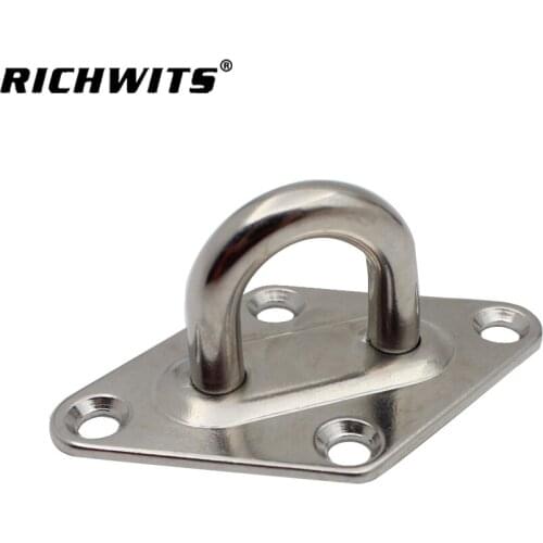 Marine Grade 5mm Stainless Steel 316 Ceiling Wall Mount Hook Heavy Duty Anchor Eye Plate For Boat Yoga Swings Hammocks