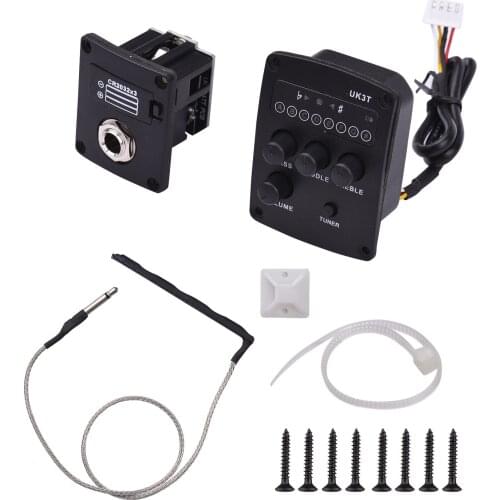 Muslady Ukulele Peizo Pickup Preamp Amplifier 3-Band EQ Equalizer Tuner System String instrument accessories