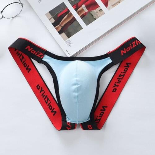 2021 New Mens Sexy Briefs Thongs Low Waist U Convex Underwear Underpants Breathable Mens Briefs Thongs Cotton &Spandex