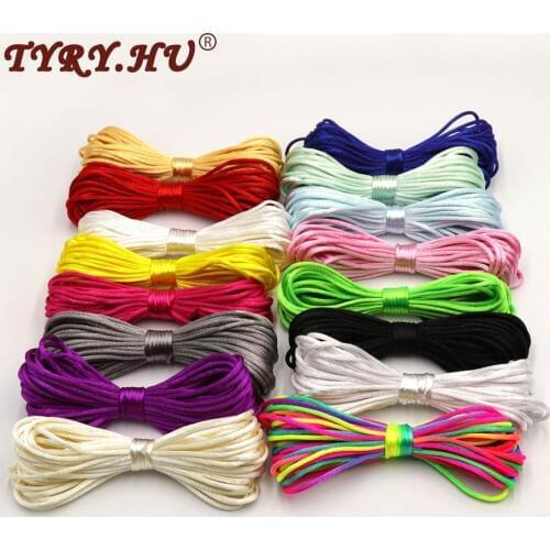 TYRY.HU Colorful 20Meters Satin Silk Rope Nylon Cord For Baby Teether Accessories Teething Necklace Rattail Cord DIY Tool