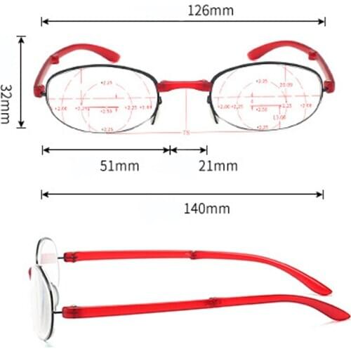 Progressive Multifocus TR90 Ultralight Reading Glasses Women Men Foldable Portable Anti Blu Anti Faitgue Classic 1 2 3 to 4
