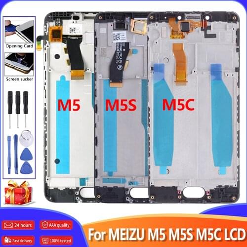 Original LCD For Meizu M5S M5 M5C LCD Display Touch Screen With Frame Digitizer Assembly For MEIZU 5C A5 5 5S LCD Screen Display