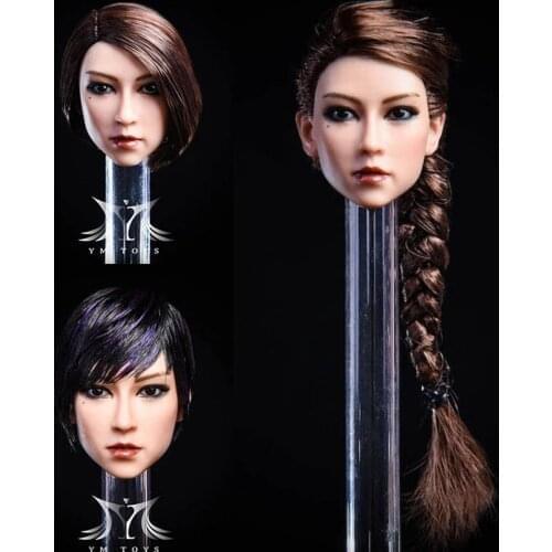 PL2020-165C 1/6 Golden Spartan Female Head Sculpt Carved Long Hair Head Sculpture Fit 12" Action Figure Body