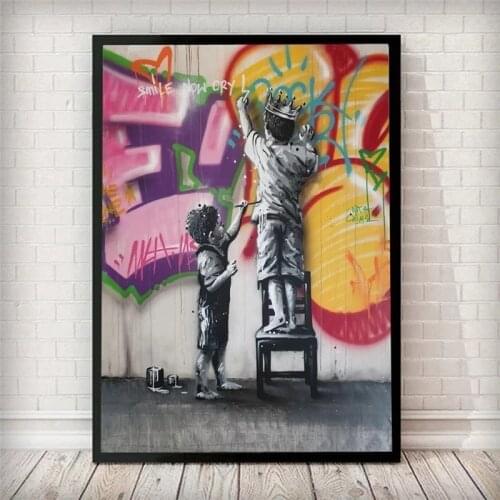 Graffiti Poster Child Boy Abstract Girl Mural Poster Interior Childrens Room Bedroom Wall Decoration Canvas Wall Art