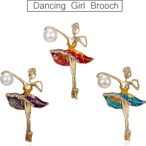 Rinhoo Vintage Enamel Lapel Pins Dancing Show Beauty Lady Girl Brooches Fashion Party Casual Office Jewelry Gifts For Friends